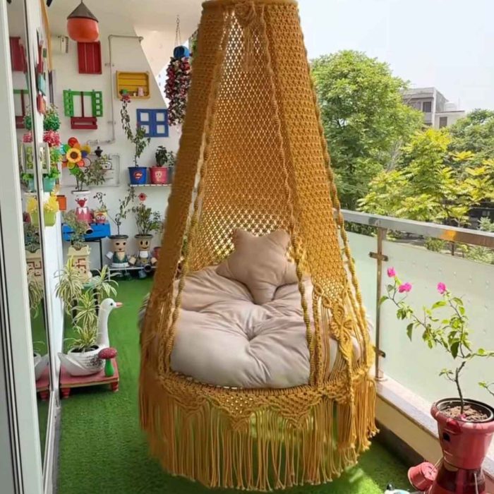macrame swing for adults for balcony