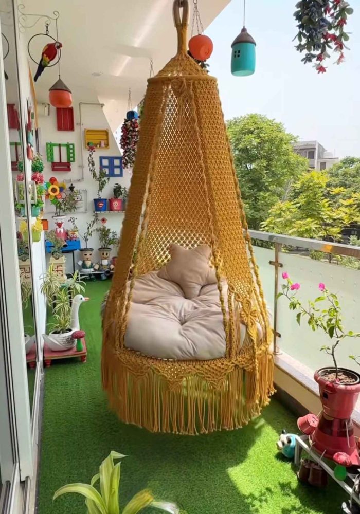 macrame swing for adults for balcony