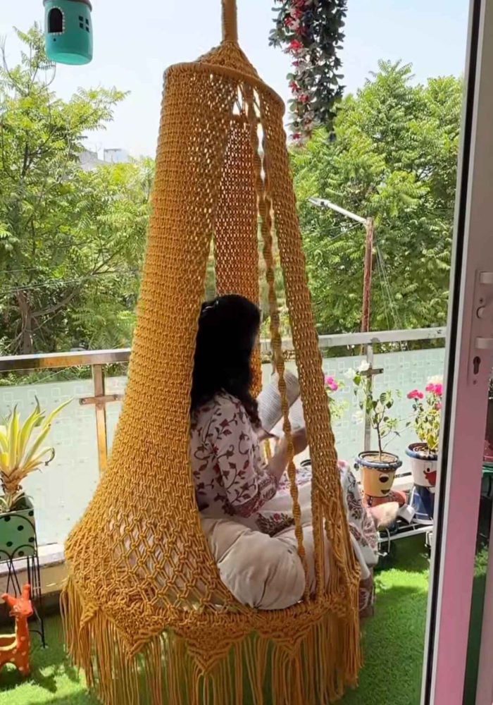 macrame swing for adults for balcony